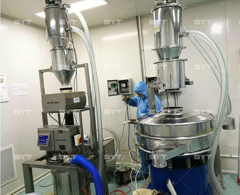 API conveying and sieving machine in pharmaceutical industry