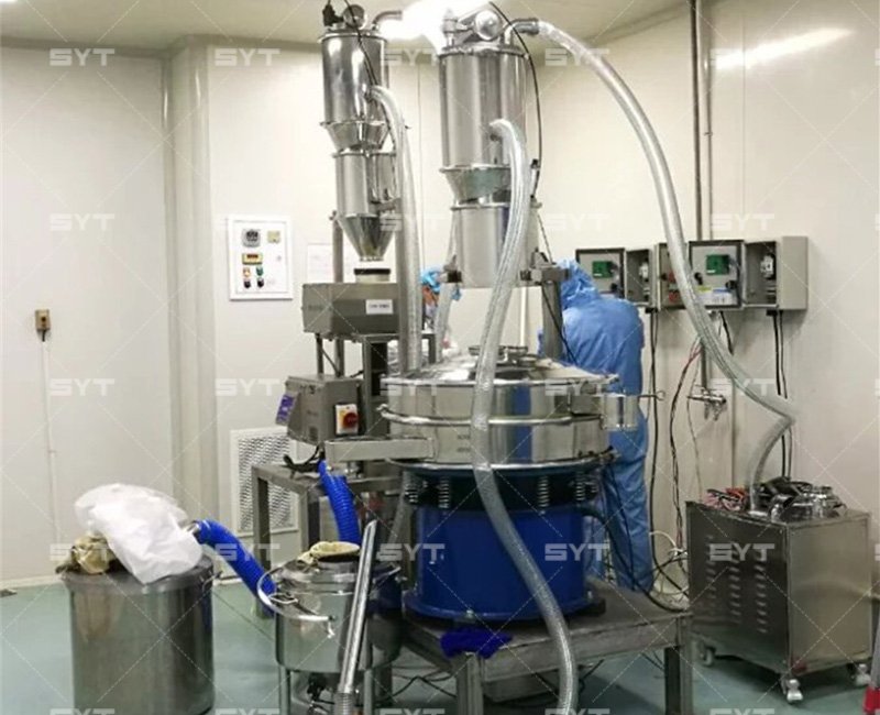 API conveying and sieving machine in pharmaceutical industry