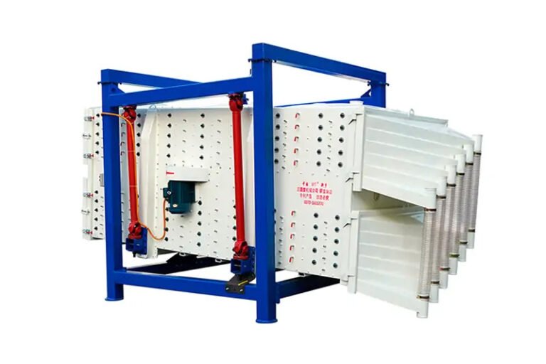 a large white machine with blue frame