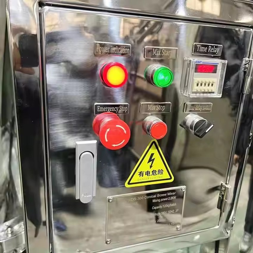 Control panel of Conical Twin Screw Mixer