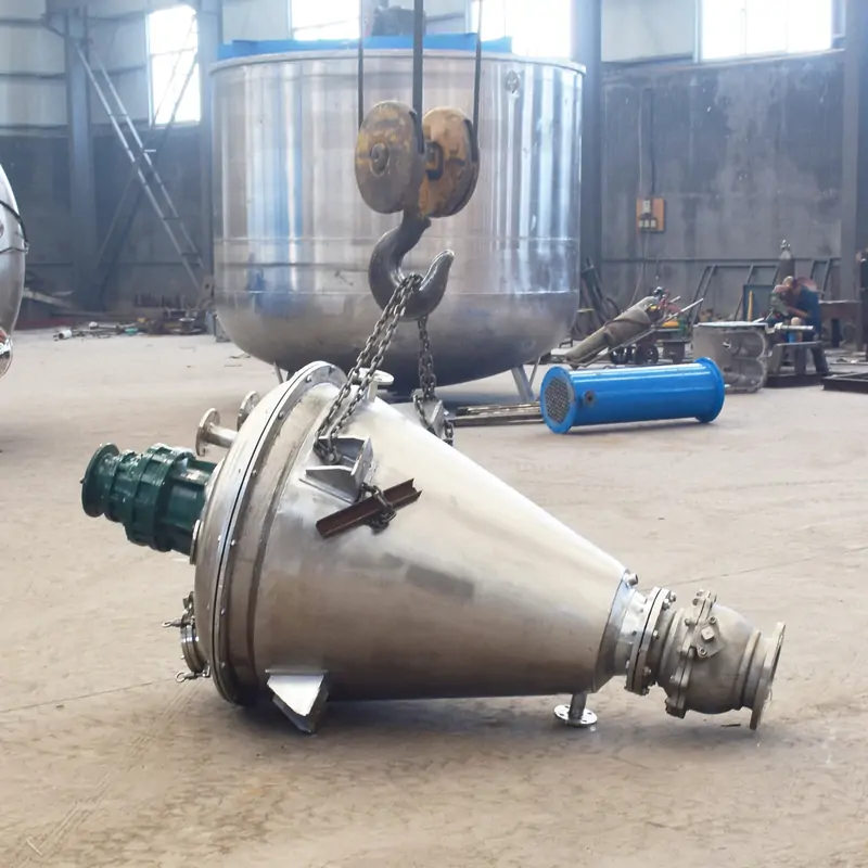 ball valve of double cone mixer