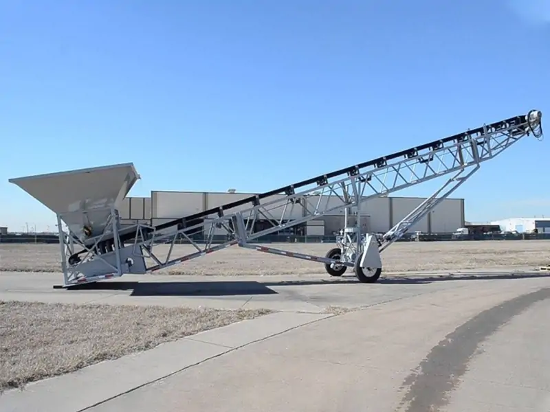 Rubber Mobile Belt Conveyor With Hopper