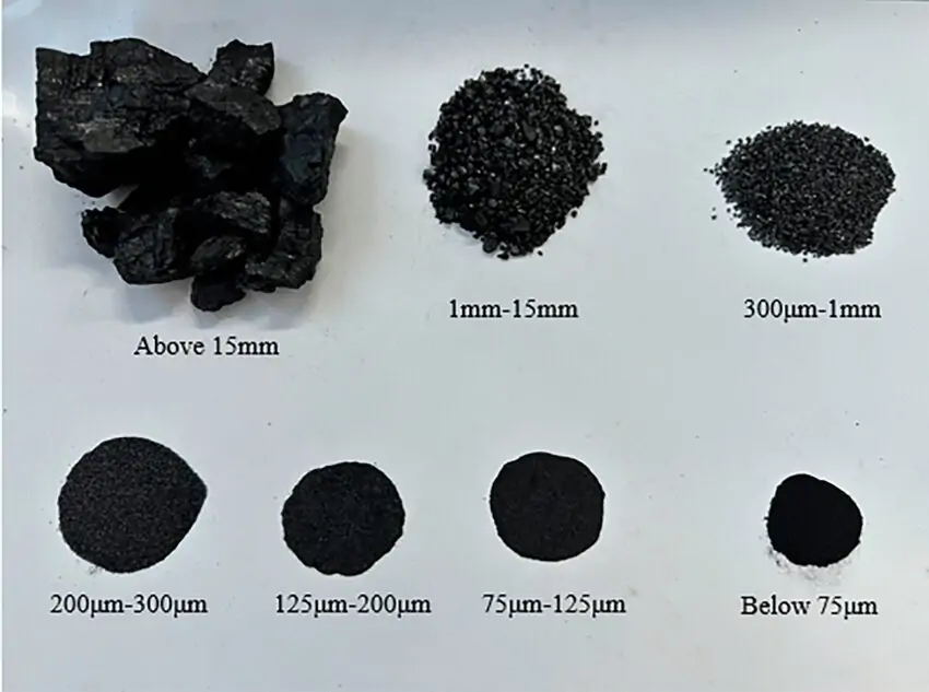 Coal of different particle sizes