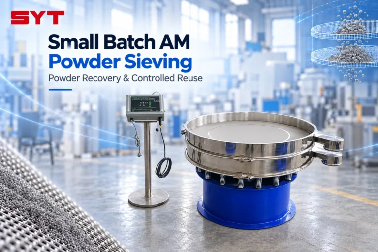 small batch am powder sieving