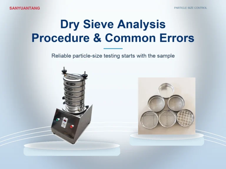Dry sieve analysis procedure and common errors with Sanyuantang laboratory sieve shaker and test sieves